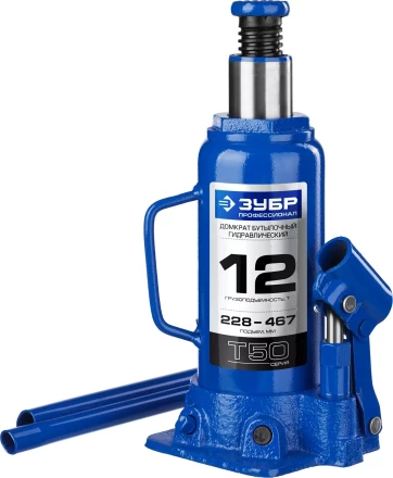 Домкрат гидравлический бутылочный T50, 12т, 228-467мм, ЗУБР Профессионал 43060-12 43060-12_z01 купить в Нижневартовске