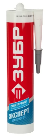 Герметик силиконовый ЗУБР "ЭКСПЕРТ" прозрачный, санитарный, для помещений с повышенной влажностью, 280мл 41235-2 купить в Нижневартовске