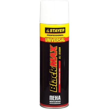 Пена &quot;BlackMAX&quot; монтажная, адаптерная, всесезонная, 500мл, STAYER 41130 купить в Нижневартовске