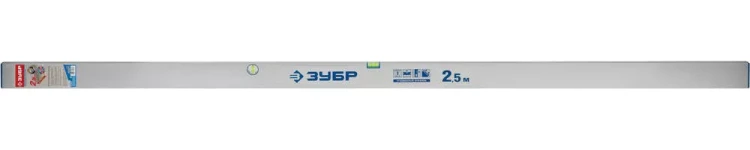 Правило-уровень ЗУБР "ЭКСПЕРТ", с ребром жесткости , 2 глазка, усиленный прямоугольный профиль 1,6мм, 2,5м 10753-2.5 купить в Нижневартовске