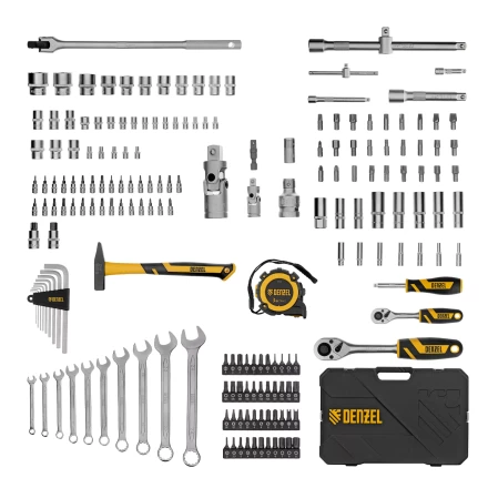 Набор инструментов Denzel 15806, 1/2", 1/4", CrV, S2, пластиковый кейс, 194 предмета купить в Нижневартовске
