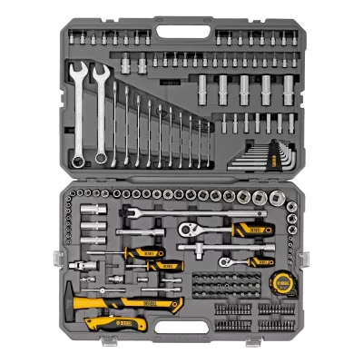Набор инструментов Denzel 15806, 1/2", 1/4", CrV, S2, пластиковый кейс, 194 предмета