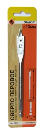 Сверло для дерева 13Х152 мм перовое Энкор 19101 купить в Нижневартовске