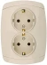 Розетка СВЕТОЗАР "CITY LIGHT" двойная в сборе, с заземлением, цвет бежевый, 16А/~250В SV-54207-B купить в Нижневартовске