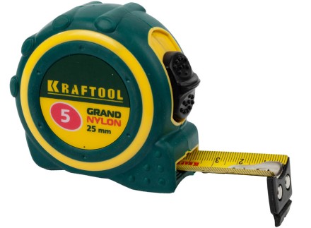 Рулетка KRAFTOOL &quot;GRAND&quot;, двухкомпонентный корпус, двусторонняя шкала, нейлоновое покрытие, 5мх25мм 3412-05_z01 купить в Нижневартовске