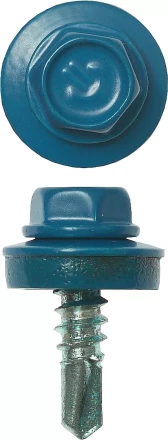 Саморезы ЗУБР окраш., RAL 5009 небесно-голуб., для крепл. кров. матер. к металл. констр., 5.5x19мм, 500шт 4-300315-55-019-5009 купить в Нижневартовске