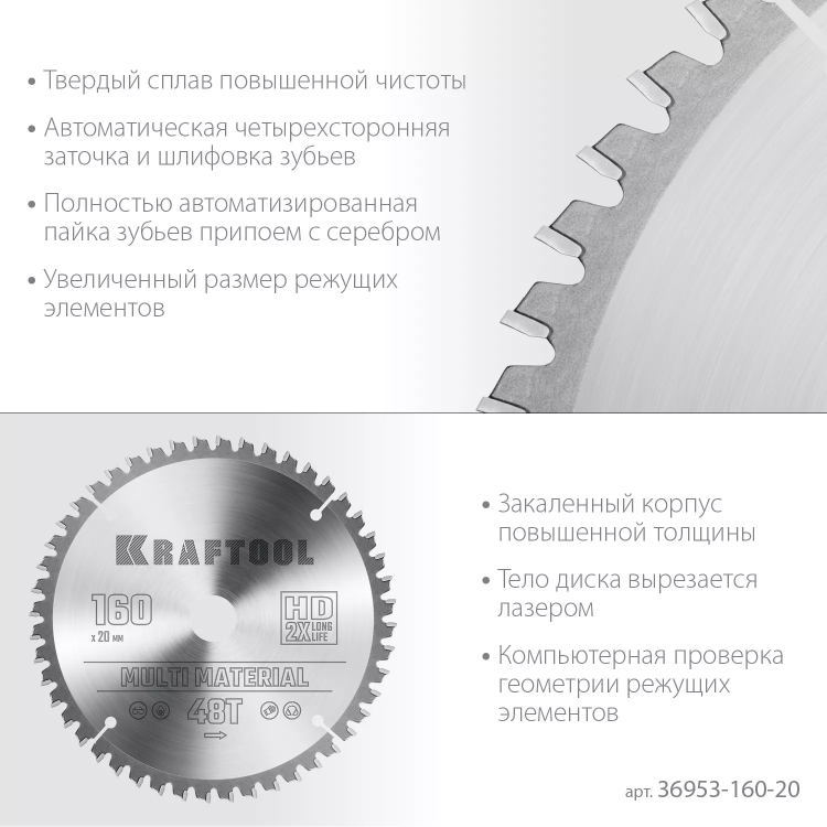Диск пильный Multi Material, повышенный ресурс 36953-160-20 купить в Нижневартовске