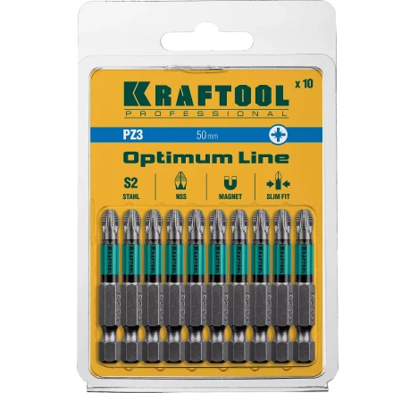 Биты KRAFTOOL OPTIMUM PZ 26124-3-50-10 купить в Нижневартовске