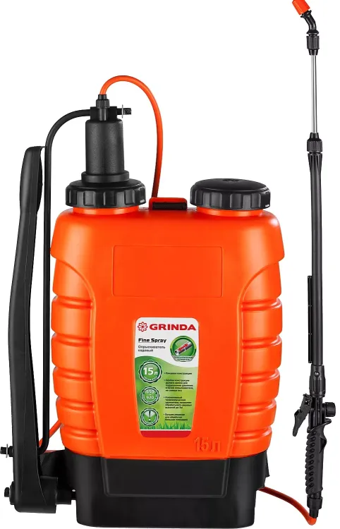 Опрыскиватель садовый GRINDA "Fine Spray", ранцевый, телескопический удлинитель, 15л 425216 купить в Нижневартовске
