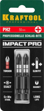 Биты для ударных шуруповертов KRAFTOOL Impact Pro PH 26191-2-50-S2 купить в Нижневартовске