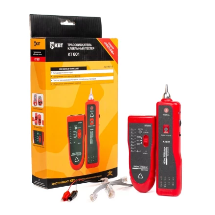 LAN-тестер кабельный КВТ KT 801 с тон-генератором (86213) купить в Нижневартовске