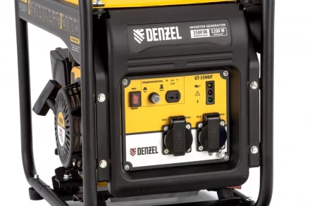Генератор инверторный GT-3500iF, 3.5 кВт, 230 В, бак 5 л, открытый корпус, ручной старт Denzel 94705 купить в Нижневартовске