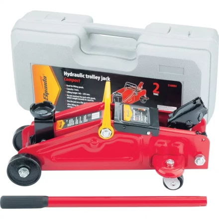 Домкрат гидравлический подкатной 2 т h подъема 140–295 мм в кейсе compact  SPARTA 510084 купить в Нижневартовске