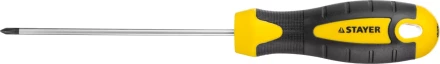 Отвертка STAYER "MASTER" "ТECHNO", двухкомпонентная рукоятка, магнитный наконечник, Cr-V, PH0x100мм 2508-0-10_z02 купить в Нижневартовске