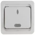 Выключатель СВЕТОЗАР "ГАММА" проходной одноклавишный, с подсветкой, цвет белый, 10А/~250В SV-54138-W купить в Нижневартовске