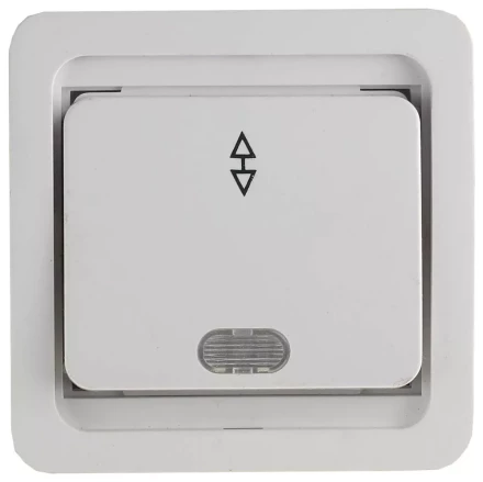 Выключатель СВЕТОЗАР "ГАММА" проходной одноклавишный, с подсветкой, цвет белый, 10А/~250В SV-54138-W купить в Нижневартовске