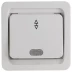 Выключатель СВЕТОЗАР "ГАММА" проходной одноклавишный, с подсветкой, цвет белый, 10А/~250В SV-54138-W купить в Нижневартовске