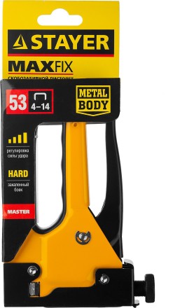 Степлер &quot;Max 53&quot; с регулировкой силы удара, металлический корпус, для тонкой скобы тип 53 (4-14 мм), STAYER Master 31501 купить в Нижневартовске