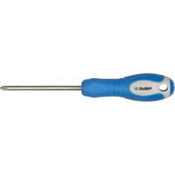 Отвертка ЗУБР, Cr-V сталь, трехкомпонентная рукоятка, цветовая индикация типа шлица, PZ №2, 100мм 25253-2-100