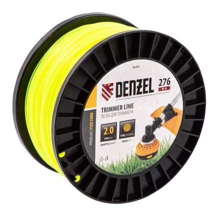 Леска для триммера круглая, 2,0мм х 276м, на DIN катушке FLEX CORD,  Denzel 96269 купить в Нижневартовске