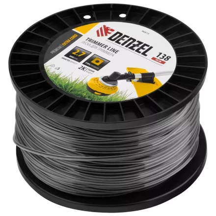 Леска для триммера двухкомпонентная квадрат, 2,7мм х 138м, на DIN катушке EXTRA CORD// Denzel 96819 купить в Нижневартовске
