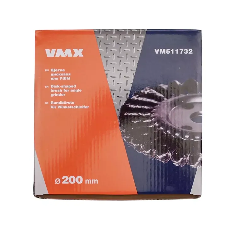 Щетка для УШМ ф22,2/200 мм дисковая сталь витая VMX 511732 купить в Нижневартовске