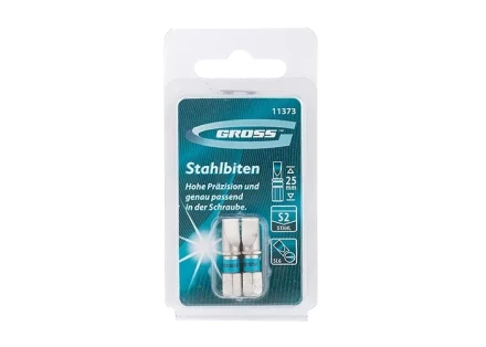 Набор бит SL6,0х25, сталь S2, 2шт GROSS 11373 купить в Нижневартовске