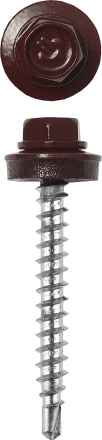 Саморезы ЗУБР "ПРОФЕССИОНАЛ" окраш., RAL 3005 темно-красн., для крепл. кров. матер. к дерев. обреш., 4.8x35мм, 380шт 4-300315-48-035-3005 купить в Нижневартовске