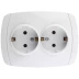 Розетка СВЕТОЗАР "CITY LIGHT" двойная в сборе, с заземлением, цвет белый, 16А/~250В SV-54207-W купить в Нижневартовске