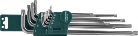 Набор ключей угловых Torx EXTRA LONG с центрирующим отверстием T9-T50 Jonnesway H08S110S 48066 купить в Нижневартовске