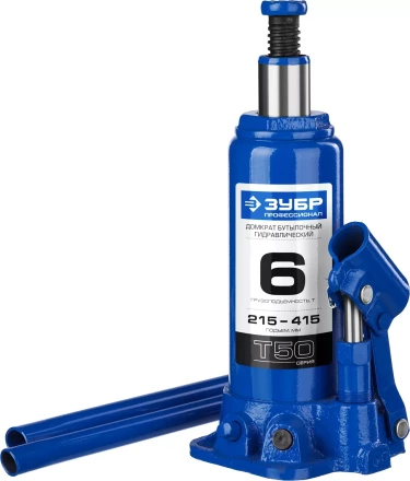 Домкрат гидравлический бутылочный T50, 6т, 215-415мм, ЗУБР Профессионал 43060-6 43060-6_z01 купить в Нижневартовске