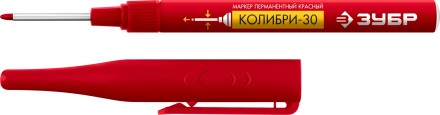 ЗУБР Колибри-30 красный, наконечник L 30 мм,  2.8 мм, перманентный маркер для отверстий (06338-3) купить в Нижневартовске