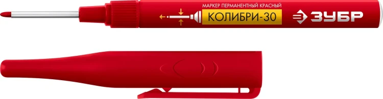 ЗУБР Колибри-30 красный, наконечник L 30 мм,  2.8 мм, перманентный маркер для отверстий (06338-3) купить в Нижневартовске