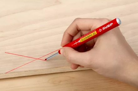 ЗУБР Колибри-30 красный, наконечник L 30 мм,  2.8 мм, перманентный маркер для отверстий (06338-3) купить в Нижневартовске