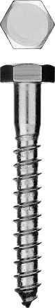 Шурупы ЗУБР с шестигранной головкой, оцинкованные, 12x100мм, 1шт 4-300456-12-100 купить в Нижневартовске