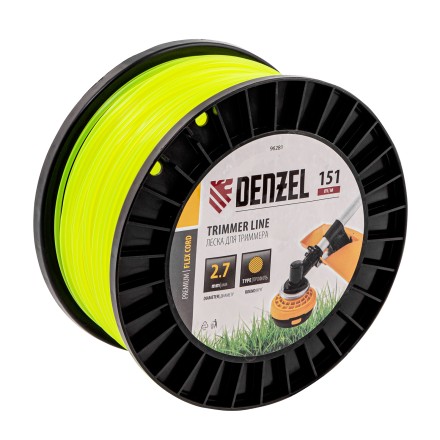 Леска для триммера круглая, 2,7мм х 151м, на DIN катушке FLEX CORD,  Denzel 96281 купить в Нижневартовске