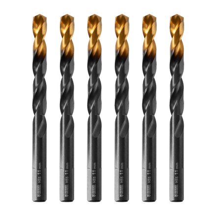 Сверло по металлу, 11 мм, HSS-Tin, Golden Tip, 6 шт. Denzel 717223 купить в Нижневартовске