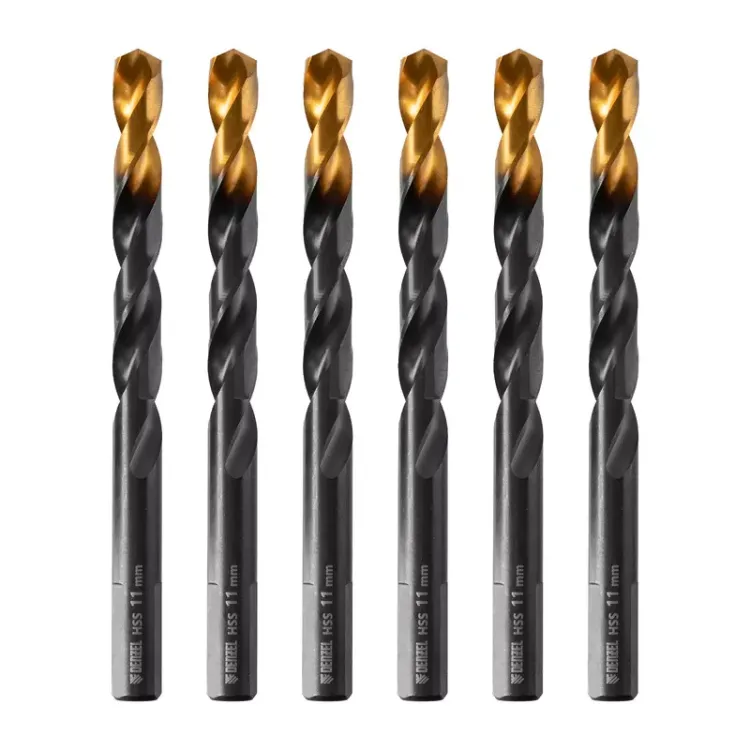Сверло по металлу, 11 мм, HSS-Tin, Golden Tip, 6 шт. Denzel 717223 купить в Нижневартовске