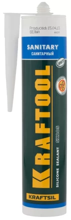 Герметик силиконовый KRAFTOOL белый, санитарный, для помещений с повышенной влажностью, 300мл 41255-0 купить в Нижневартовске