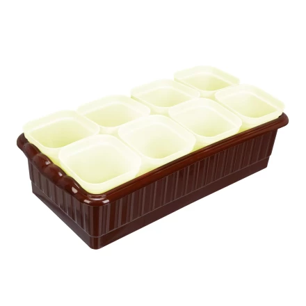 Набор для рассады Palisad поддон 322х166х82 мм, 8 горшочков по 250 мл с выдвижным дном 643448 купить в Нижневартовске