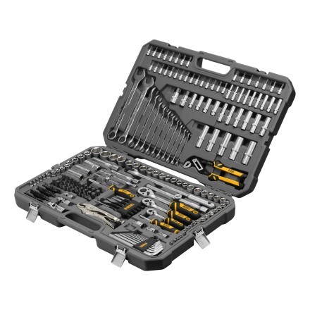 Набор инструментов Denzel 15808, 1/2&quot;, 3/8&quot;, 1/4&quot;, CrV, S2, пластиковый кейс, 232 предмета купить в Нижневартовске