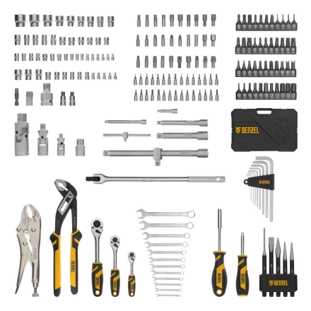 Набор инструментов Denzel 15808, 1/2", 3/8", 1/4", CrV, S2, пластиковый кейс, 232 предмета купить в Нижневартовске