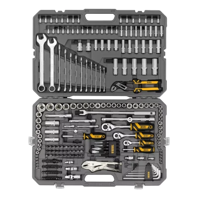 Набор инструментов Denzel 15808, 1/2", 3/8", 1/4", CrV, S2, пластиковый кейс, 232 предмета