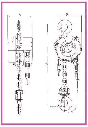 Таль ручная цепная HSZ-J LB г-п 3 тонн H=12 метра купить в Нижневартовске