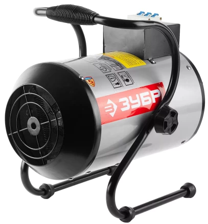 Пушка ЗУБР "ЭКСПЕРТ" тепловая, электрическая, встроенный автомат, с подставкой, 220В, 3/1,5 кВт ЗТПЭ-3.0-НА купить в Нижневартовске