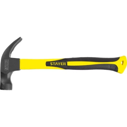 Молоток-гвоздодер "Fiberglass-M" с фиберглассовой рукояткой, с магнитом, 450 г, STAYER Professional 2027-450 купить в Нижневартовске
