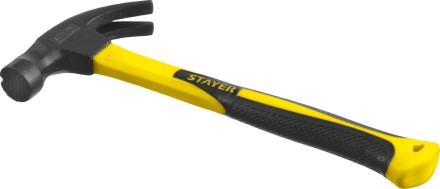 Молоток-гвоздодер &quot;Fiberglass-M&quot; с фиберглассовой рукояткой, с магнитом, 450 г, STAYER Professional 2027-450 купить в Нижневартовске