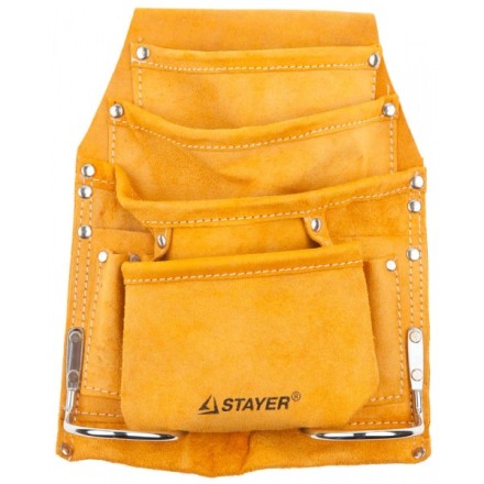 Сумка поясная STAYER &quot;MASTER&quot; для инструментов, кожаная, 8 карманов, 2 скобы 38505 купить в Нижневартовске