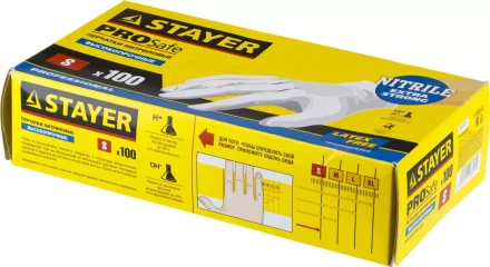 Перчатки STAYER "PROFI" нитриловые экстратонкие, S, 100шт 11203-S купить в Нижневартовске