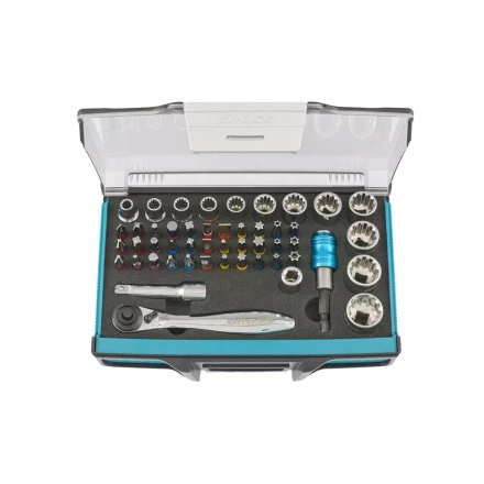 Трещотка с набором бит и торцевых головок, Адаптер и удлинитель, 49 штук,  S2 Gross 11600 купить в Нижневартовске